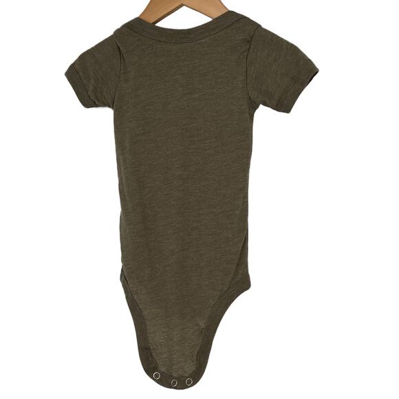 Bella Canvas Kids Infant Short Sleeve One Piece in Olive Green 12-18 Month - Picture 8 of 13